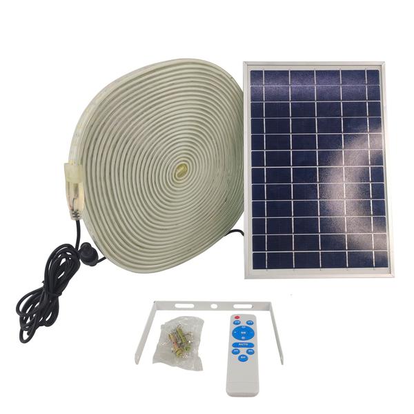 Imagem de Fita de Led Solar com Placa Solar Iluminação Decoração Gesso Rebaixado Sanca Teto Luz Casa Comercio Jardim