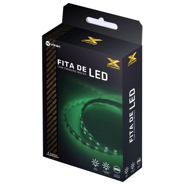 Imagem de Fita De Led Vx Gaming Verde Com Conexão Molex 60 Pontos De Led 1 Metro - Ldm1