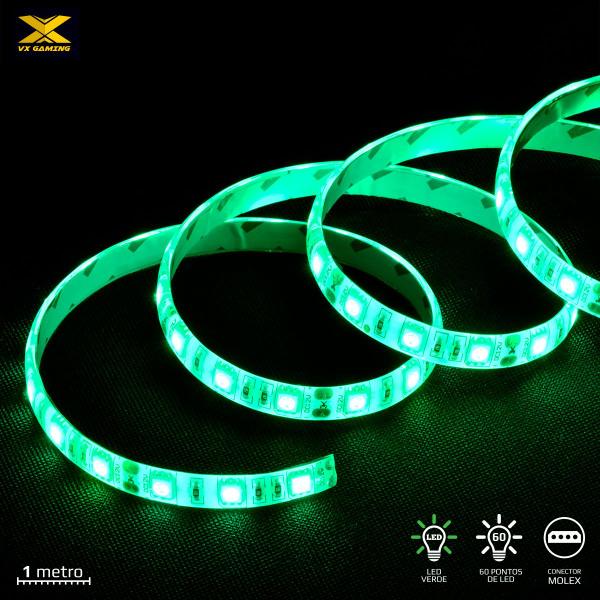 Imagem de Fita De Led Vx Gaming Verde Com Conexão Molex 60 Pontos De Led 1 Metro - Ldm1