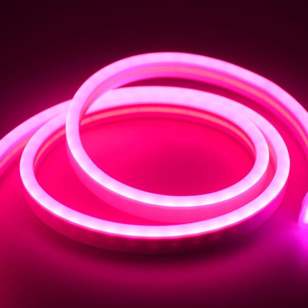 Imagem de Fita de Luz LED Neon Cor Rosa 12v Decoração da Casa Flexível IP67 à Prova d'água 5 Metros FITANEON