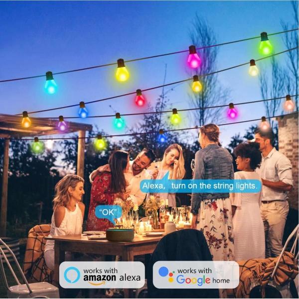 Imagem de Fita de Luzes LED Smart WiFi com 25 Lâmpadas - 15m - Tuya - Decoração de Jardim