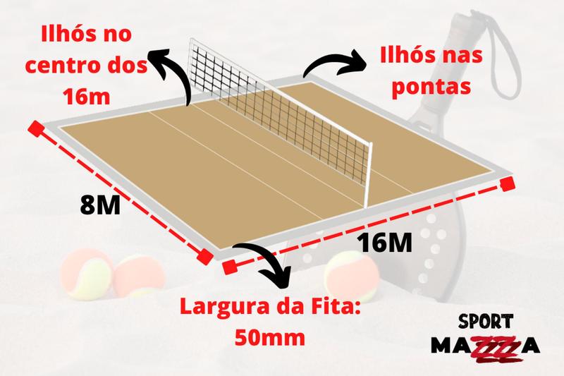 Imagem de Fita De Marcação C/ Reforço Vôlei Beach Tennis Quadra 8x16 