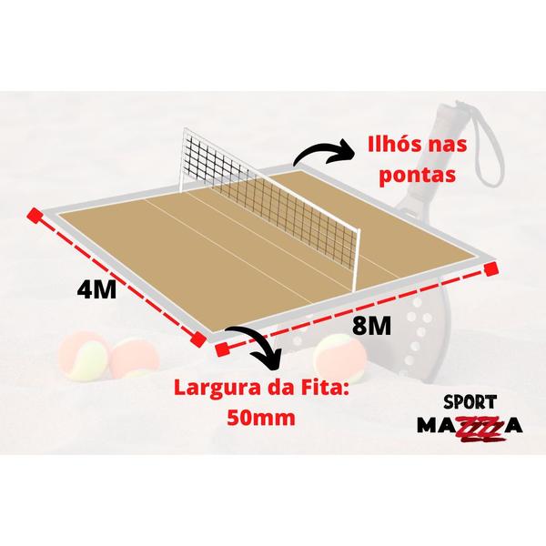 Imagem de Fita De Marcação Quadra 8x4 Praia Ou Gramado + Fixadores