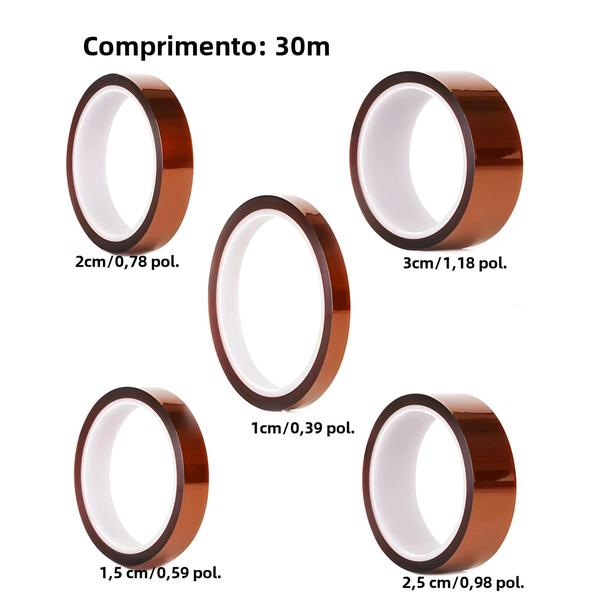 Imagem de Fita de Poliimida de Alta Temperatura - 30m - Isolamento Antiestático