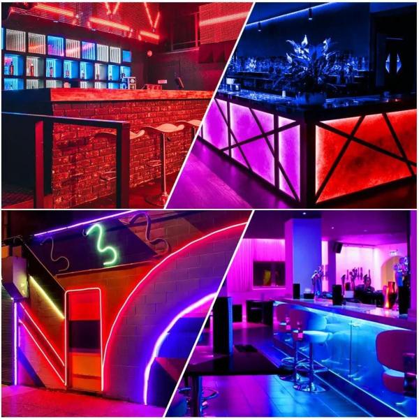 Fita De Silicone Led Neon Rgb 5M 12V Com Controle E Fonte - CBC Imagem de Fita De Silicone Led Neon Rgb 5M 12V Com Controle E Fonte