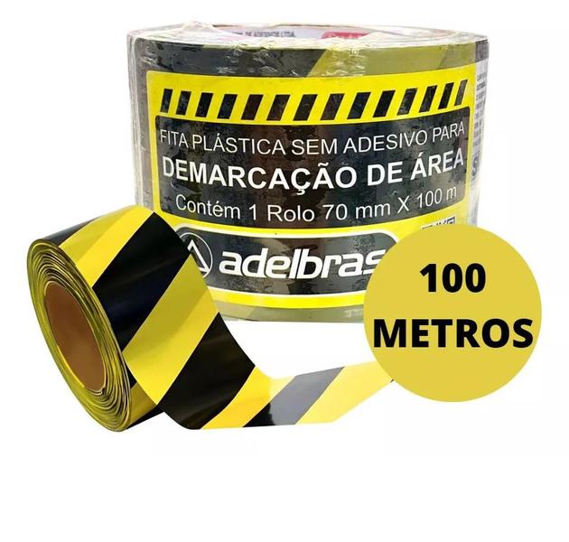 Imagem de Fita De Sinalização Zebrada Demarcação 70mmx100mt