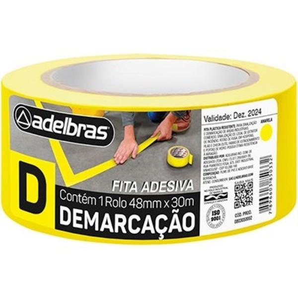 Imagem de Fita Demarcação de Solo 48mm x 30m Amarela Adelbras