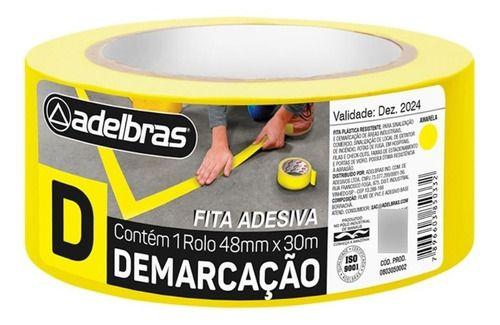 Imagem de Fita Demarcação de Solo Adelbras Área Para Piso Porta Vidro 48mmx30m