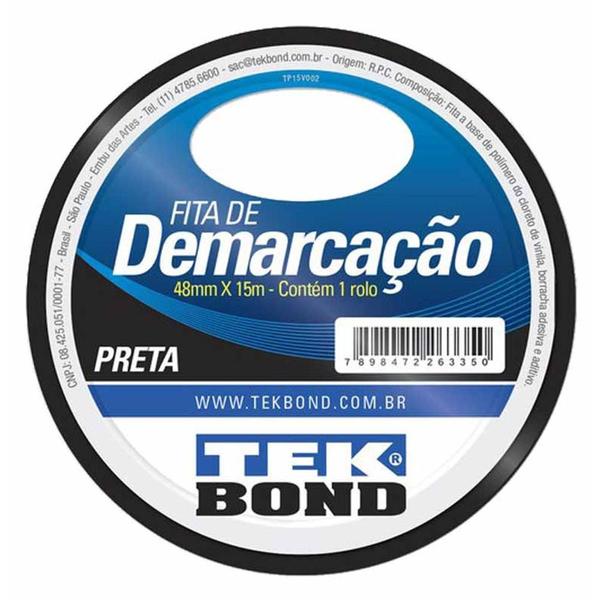 Imagem de Fita demarcacao solo 48mmx15m preta / rl / tek bond