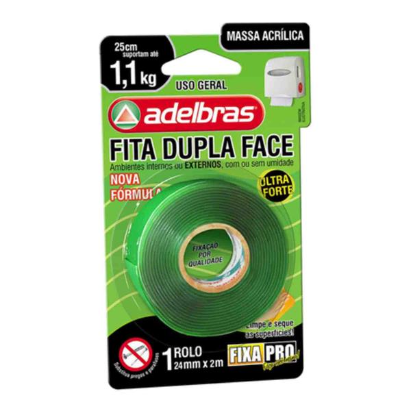 Imagem de Fita Dupla Face 24x2mts Massa Acrilica Fix - Adelbras