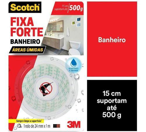 Imagem de Fita Dupla Face 3m Fixa Forte Banheiro 24mm X 1m Áreas Úmida