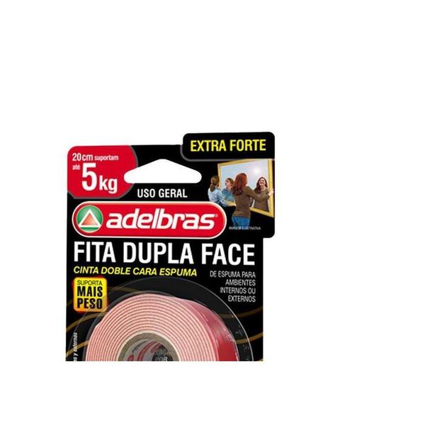 Imagem de Fita Dupla Face Adelbras Espuma Extra Forte 24 X 1,5M Ate 5Kg