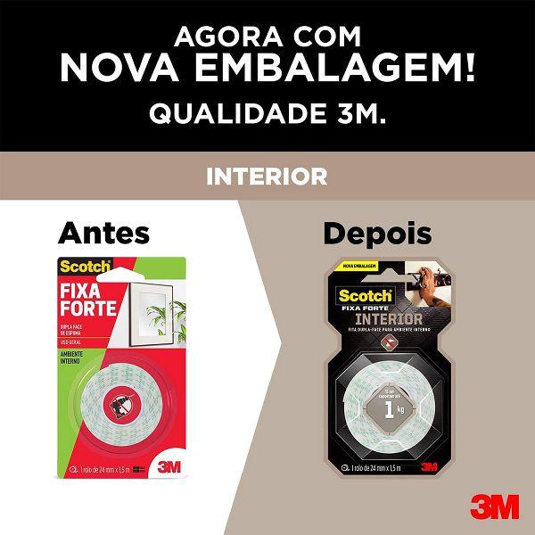 Imagem de Fita Dupla Face Fixa Forte Espuma 3M 24MM X 1,5M