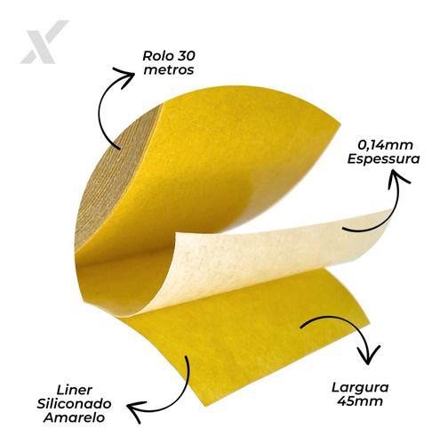 Imagem de Fita Dupla Face Para Carpete Rolo Adesiva Nastro 45mm X 30m