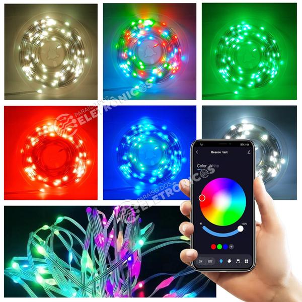 Fita Efeito RGBW Multicolorido 100 LED + Controle App Luz Forte Alto Brilho TB5082 - Luck Imagem de Fita Efeito RGBW Multicolorido 100 LED + Controle App Luz Forte Alto Brilho TB5082