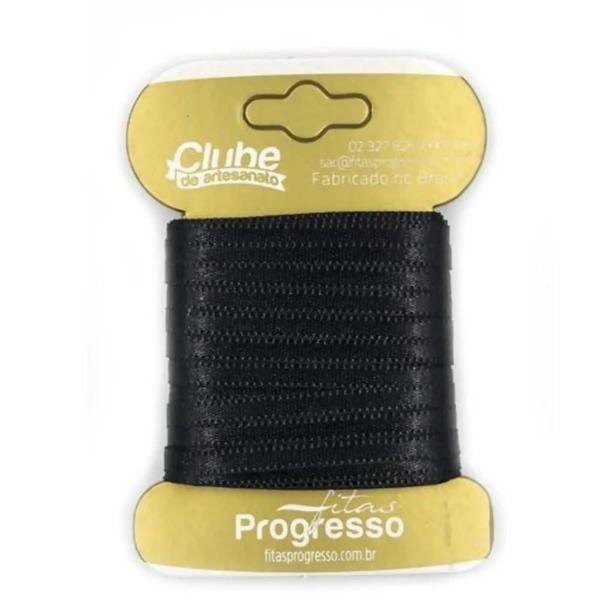 Imagem de Fita em Cetim 219 Preto - 10mx4 mm - 1un - Progresso - Rizzo