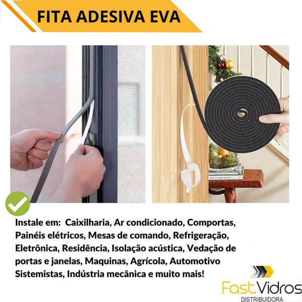 Imagem de Fita Espuma Adesiva 11x4mm Isolamento e Vedação Rolo de 50M