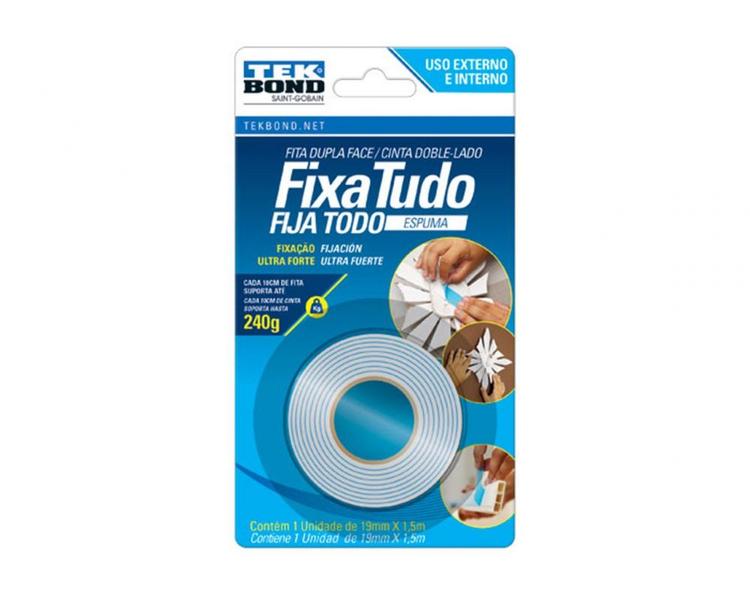 Imagem de Fita Espuma Dupla Face Tekbond 19Mm 1,5M Blister