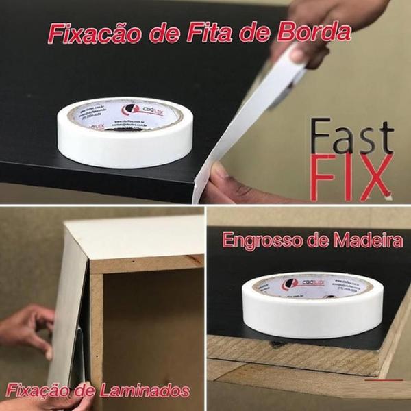 Imagem de Fita Fast Fix 28Mm Dupla Face Colar Fita De Borda 10 Metros