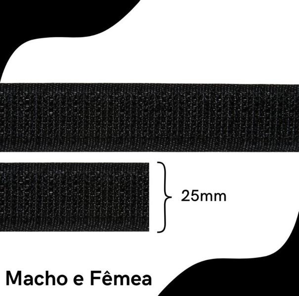 Imagem de Fita Fecho Adesivo 25mm X 15 Metros Macho E Fêmea Premium - Tipo tiras autocolantes