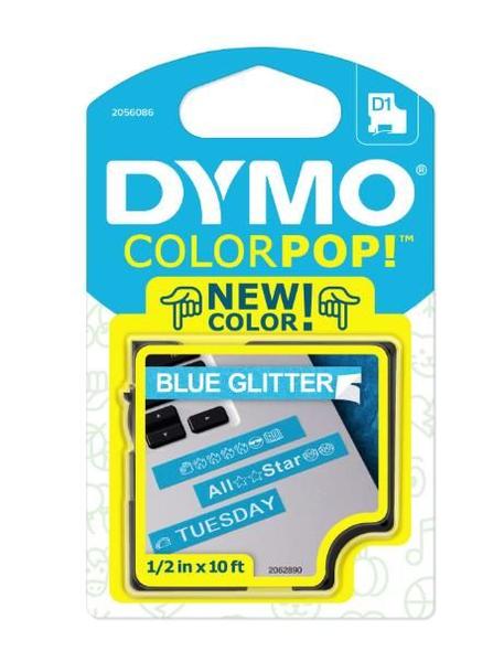 Imagem de Fita gliterizada DYMO para rotulador LM (12mm x 3m) branco/azul