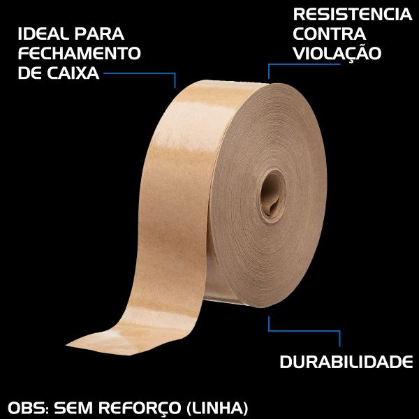 Imagem de Fita Gomada S/ Reforço Embalagem Impressa Inviolável 1,3Kg