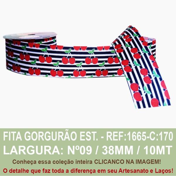 Imagem de Fita gorgurão estampado cereja cor: 170 - ref: 1665/38/170 - sinimbu