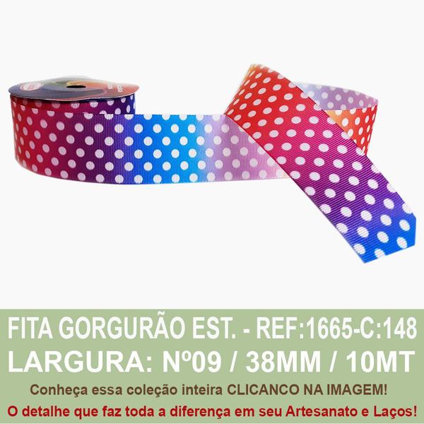 Imagem de Fita gorgurão estampado poa cor: c148 - ref: 1665/38/148 - sinimbu