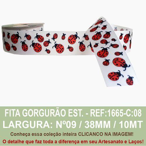Fita Gorgurão Estampado Sinimbu R:1665/38-C08-Joaninha BC Imagem de Fita Gorgurão Estampado Sinimbu R:1665/38-C08-Joaninha BC