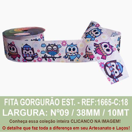 Imagem de Fita Gorgurão Estampado Sinimbu R:1665/38-C18-Corujas