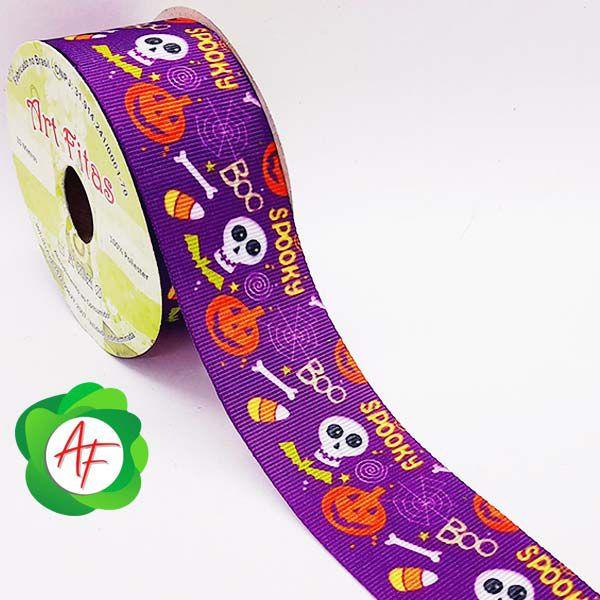 Fita HALLOWENN Gorgurao ArtFitas 10MT R:G2740/38mm-Nº9 -RX/Abobora/Caveira Imagem de Fita HALLOWENN Gorgurao ArtFitas 10MT R:G2740/38mm-Nº9 -RX/Abobora/Caveira