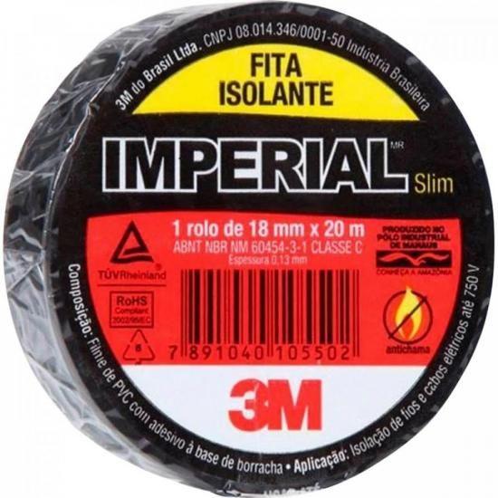 Imagem de Fita Isolante 18mmx20m Imperial Silm Preta 3M - DEZ / 10