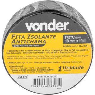 Imagem de Fita isolante, 19 mm x 10m, Preta, VONDER