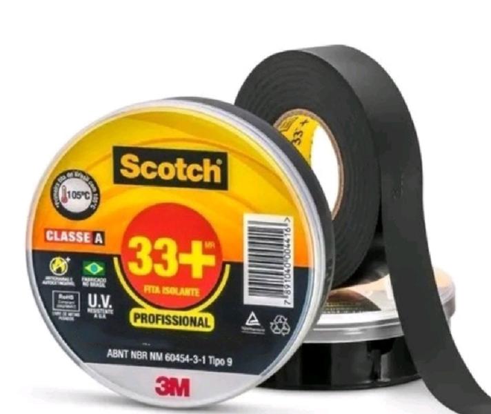 Imagem de Fita isolante anti-chama preto 3m scotch 33+ 19mmx 10m