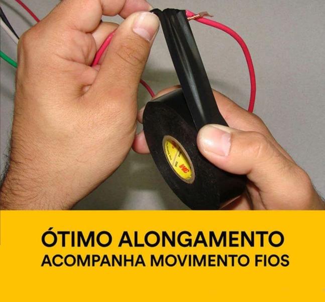 Imagem de Fita isolante anti-chama preto 3m scotch 33+ 19mmx05m