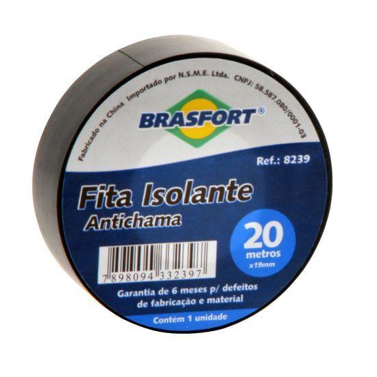 Imagem de Fita Isolante Antichama Preta 19mm x 20m BRASFORT - DEZ / 10