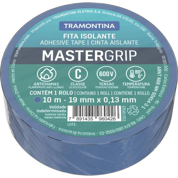 Imagem de Fita Isolante Classe C 0,13x19 mm Tramontina Azul 10 m