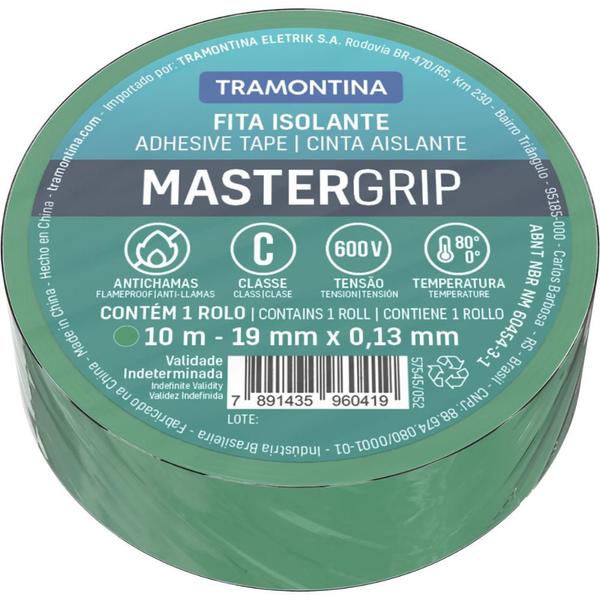 Imagem de Fita Isolante Classe C 0,13x19 mm Tramontina Verde 10 m