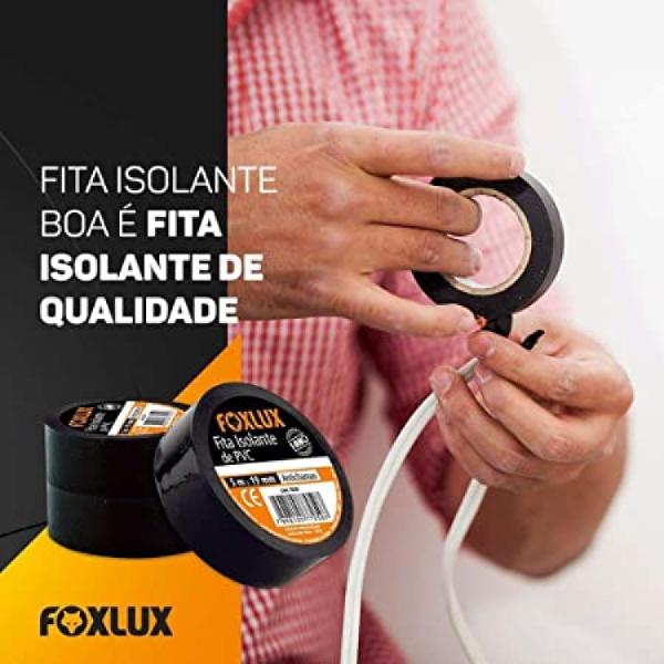 Imagem de Fita Isolante de PVC Antichamas 20M x 19mm Preta 1 Unidade Foxlux