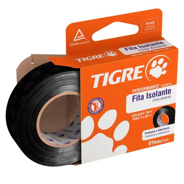 Imagem de Fita Isolante Performance Classe B Anti Chamas 0,15mm x19mm x10m - 54.50.245.1- TIGRE