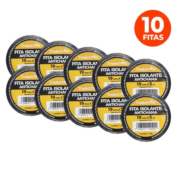 Imagem de Fita Isolante PVC 19mm x 5m - Resistente 80C - Preto