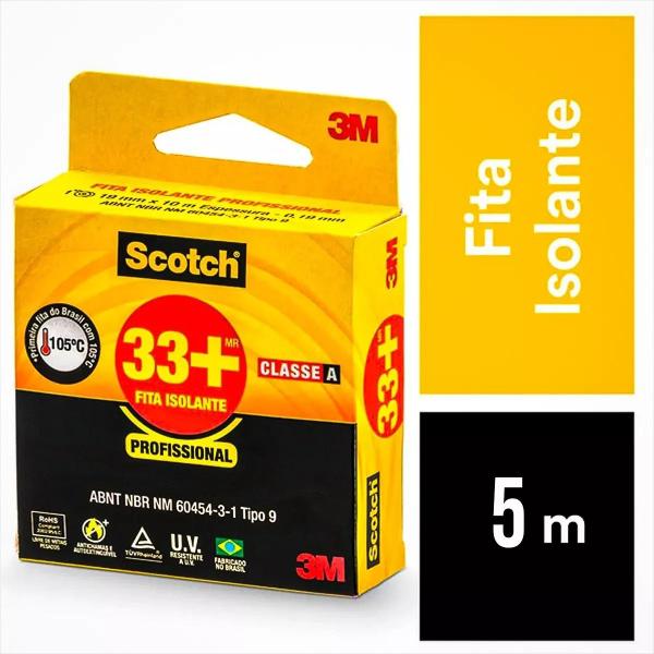 Imagem de Fita Isolante Scotch 3m 33+ 19mm X 5m Isolação Fio Elétrico