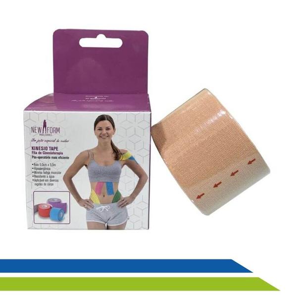 Imagem de Fita Kinesio Tape Adesiva Pós-Cirúrgica Pós-Treino Dor e Fraqueza Muscular UN - New Form