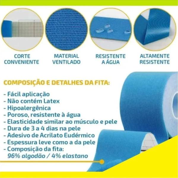 Imagem de Fita Kinesio Tape Bandagem 5cm X 5m