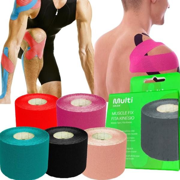 Imagem de Fita Kinesio Tape Fisioterapia Recuperação Rolo 5cmx5m