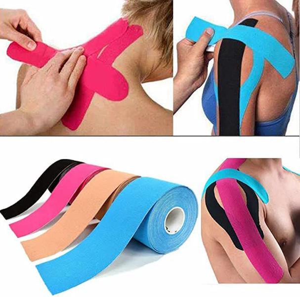 Imagem de Fita Kinesio Taping Fita Adesiva Fisioterapia Muscular Bandagem 5 Metros