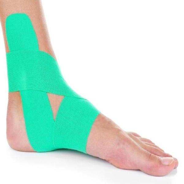 Imagem de Fita kinesio taping fita adesiva fisioterapia muscular bandagem elastica alivio dor lesao