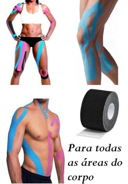 Fita Kinesio Taping Profissional 5 Cm X 5 Metro - Multi Imagem de Fita Kinesio Taping Profissional 5 Cm X 5 Metro