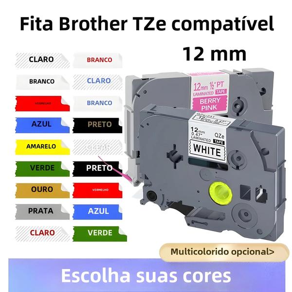 Imagem de Fita Laminada de 12mm para Brother Touch PT-H110, D600 e 710bt