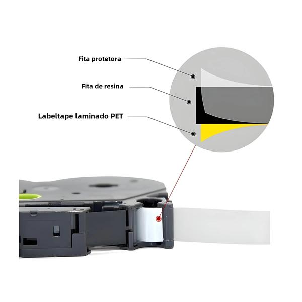 Imagem de Fita Laminada de 12mm para Brother Touch PT-H110, D600 e 710bt